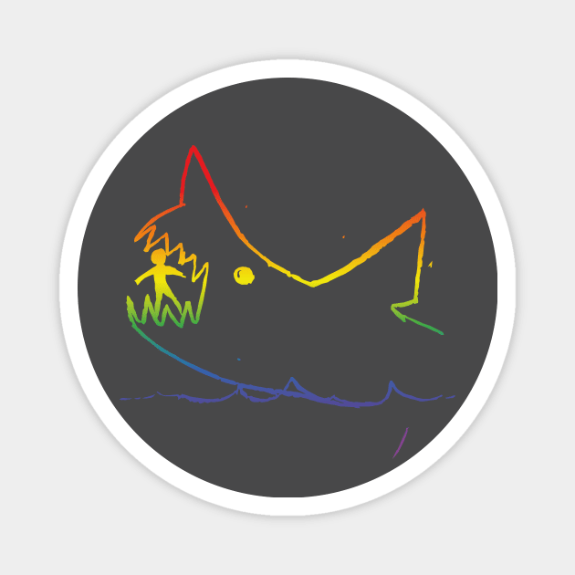 Jaws — Sketch (rainbow effect) Magnet by GraphicGibbon